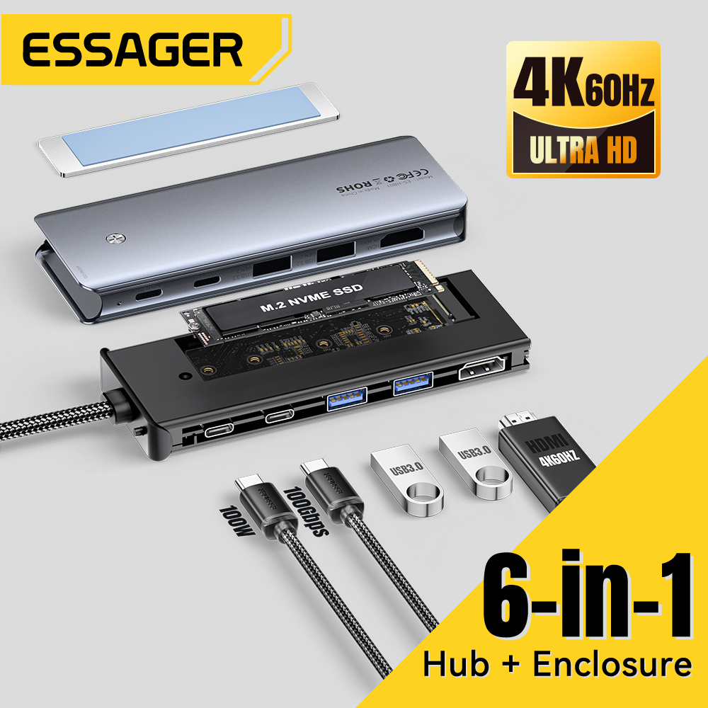 Usb Hub Type C - Essager USB C Hub M.2 SSD