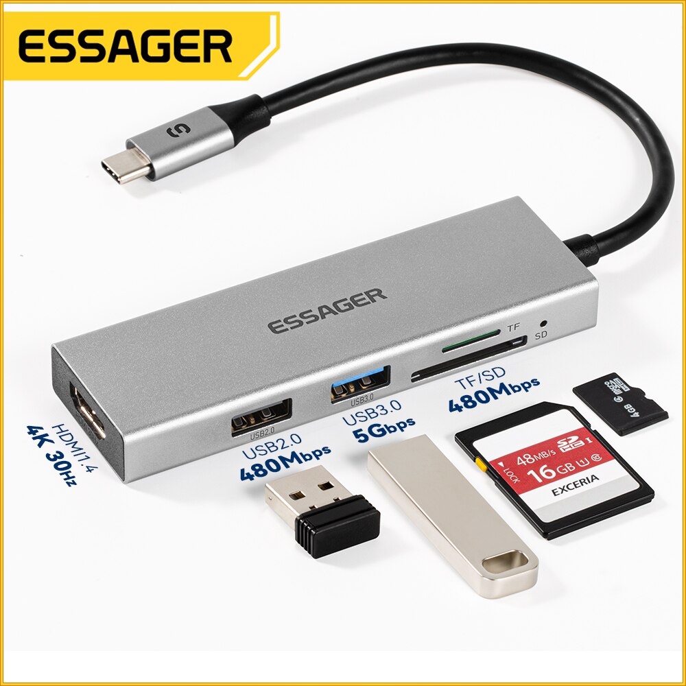 Essager 5 in 1 USB C HUB HDMI- - Usb Hub Type C incelemesi ve fiyatı