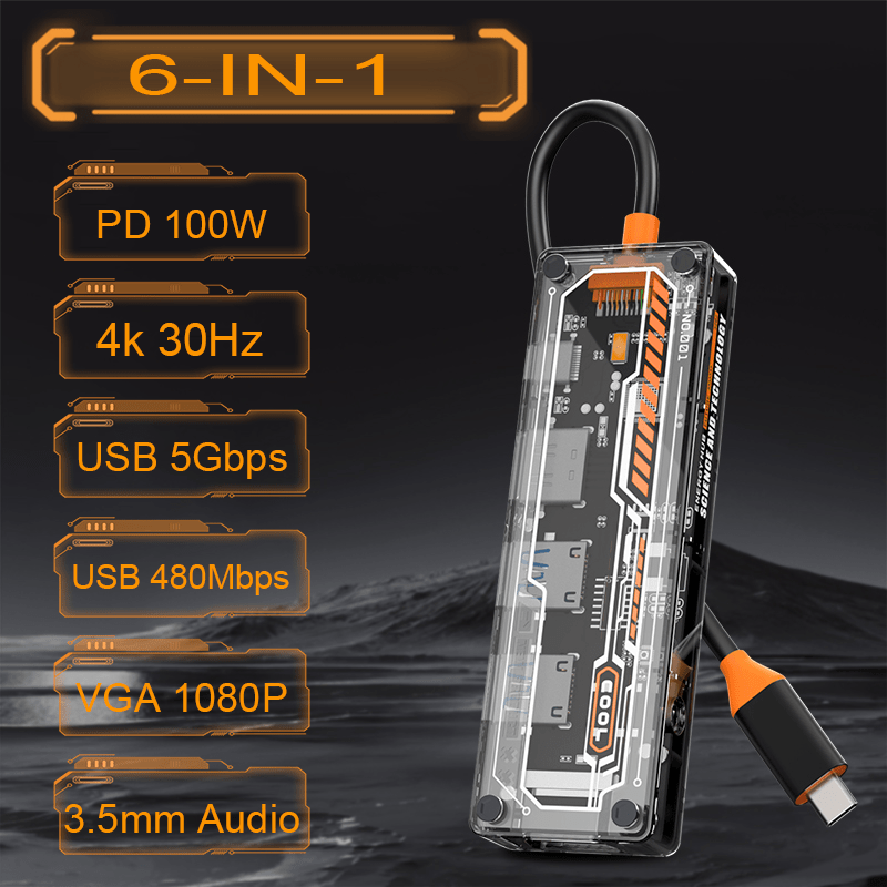 MacBook Pro/Air için 6'sı 1 ar - Usb Hub Type C incelemesi ve fiyatı